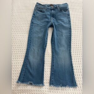 Mother The Weekender Fray Jeans Meet Cute Wash Size 32 Flare